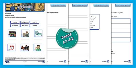 ESL Daily Routines Speaking Sheet (teacher made) - Twinkl
