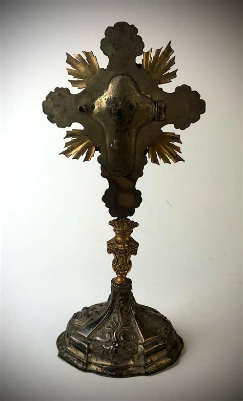 Italian Baroque 18th Century Rock Crystal True Cross Reliquary Relic ...