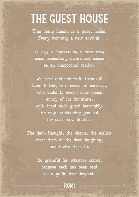 Rumi The guest house poem art print. A4 size. : Amazon.co.uk: Home & Kitchen