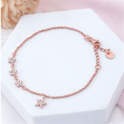 Star Rose Gold Plated 925 Sterling Silver Bracelet – Zavya