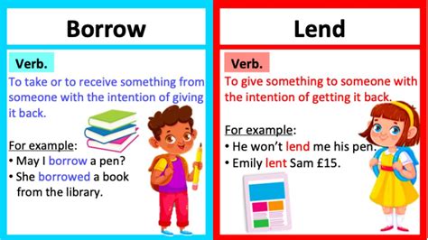 BORROW vs LEND 🤔| What's the difference? | Learn with examples - YouTube