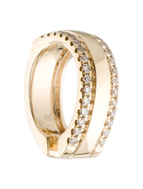 Birks 18K Muse Pierced Hoop Earrings - 18K Yellow Gold Ear Cuff ...