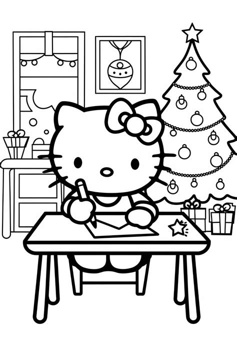 Top 10 hello kitty Christmas coloring pages. | Hello kitty colouring ...