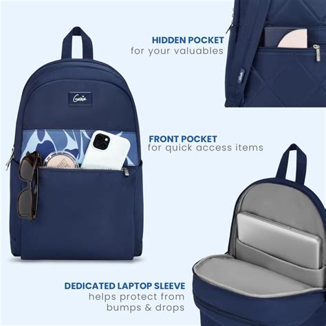 Buy Genie Tiffany 22L Navy Blue Laptop Backpack Online