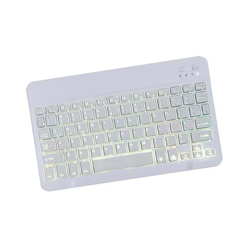 Universal Bluetooth Keyboard With Backlit 7-Colors Tablet White– UNIQKART