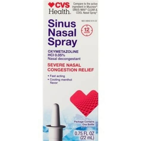 CVS Health Sinus Severe Nasal Congestion Relief Oxymetazoline Hci 0.05% ...