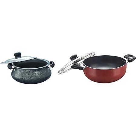 Buy Prestige OMG DLX Induction Base Non-Stick Aluminium Deep Kadhai ...