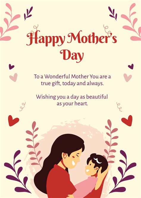 Free Heartwarming Mother’s Day Wishes from Husband Template to Edit Online