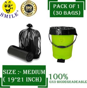 Smile Black Garbage Bags Dustbin Bags Medium Size For Home Oxo ...