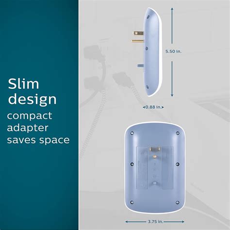 Buy Philips 6-Outlet Extender Surge Protector, Wall Tap, 900 Joules ...
