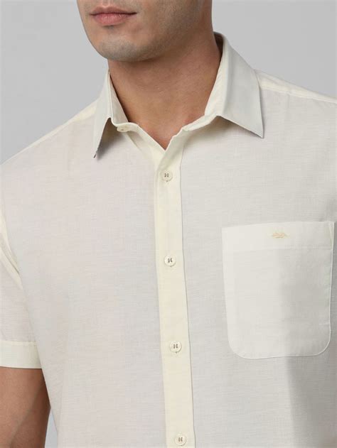 Buy Light Yellow Cotton Linen Plain Slim Fit Casual Shirt Online at ...