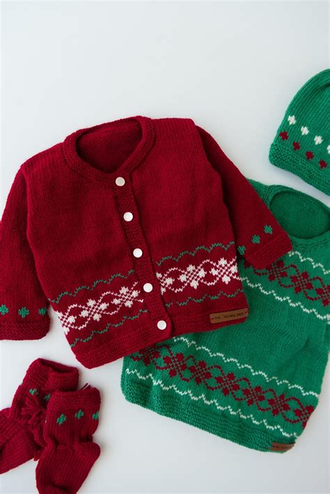 Self Design Handmade Frock Set- Green & Red – The Original Knit