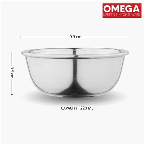 Buy OMEGA Set of 6 Stainless Steel Katori - 220ml from Omega at just ...