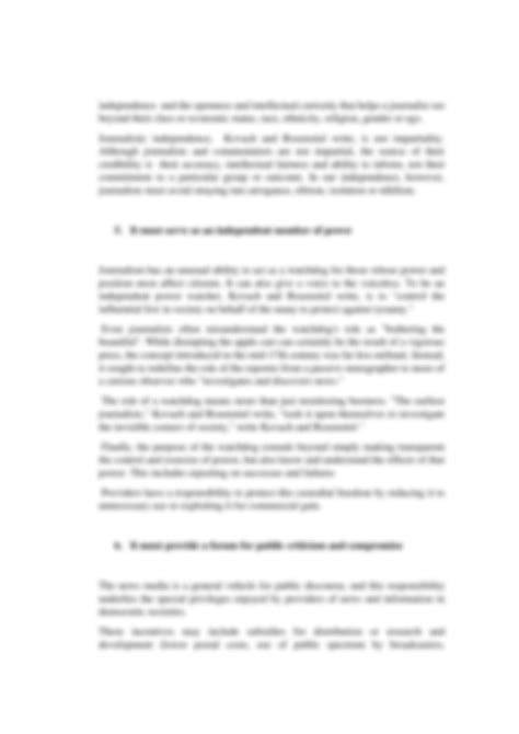 SOLUTION: The elements of journalism - Studypool
