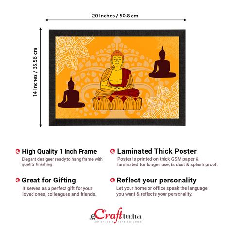 Meditating Lord Buddha Satin Matt Texture UV Art Painting - eCraftIndia ...