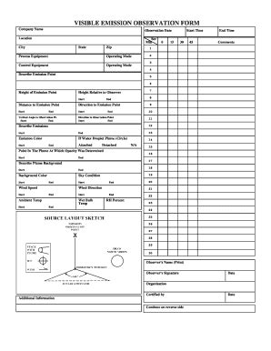 Visible Emission Observation Form - Fill and Sign Printable Template Online