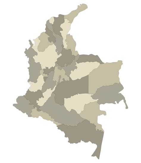 Colombia map. Map of Colombia in administrative provinces in multicolor 36876137 PNG