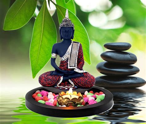 Buy SN Handicrafts Sitting Buddha Idol Resin Statue Showpiece-with ...