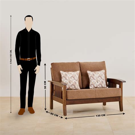 Buy Abby Fabric 2-Seater Sofa with Cushions - Brown from Home Centre at ...