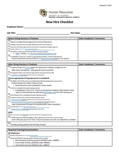 50 Useful New Hire Checklist Templates & Forms ᐅ TemplateLab