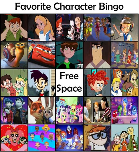 Favorite Character Bingo by ValleyandFriends1426 on DeviantArt