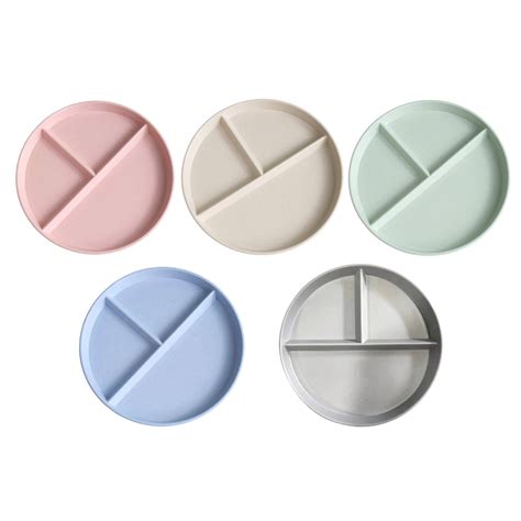 Nkmbld 5Pcs Divided Bamboo Plates with Three Compartment, Reusable ...