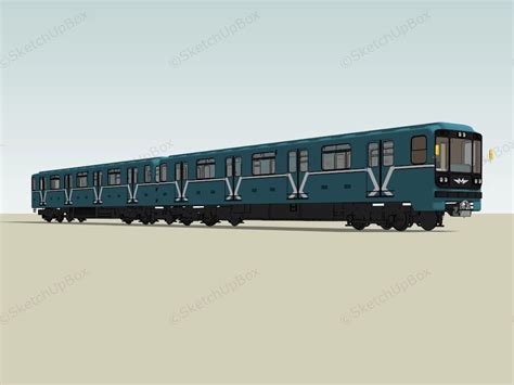 Metro Train SketchUp 3D Model .skp File Download - SketchupBox