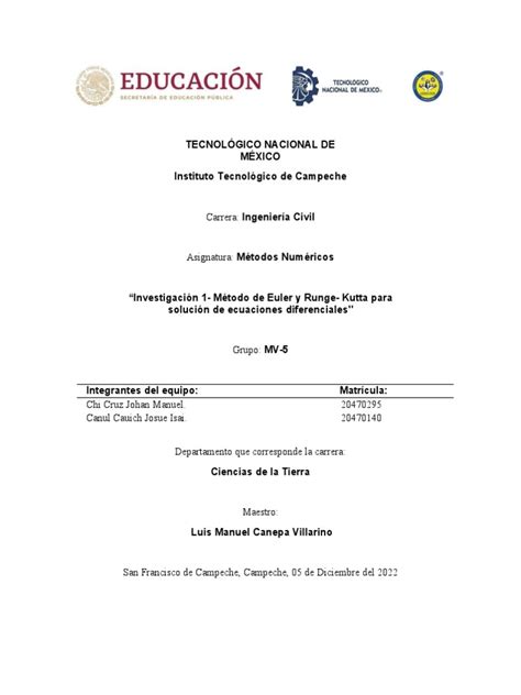 Image result for Edo Y Resolucion Euler Con Python