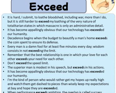 Sentences with Exceed, Exceed in a Sentence and Meaning - English ...