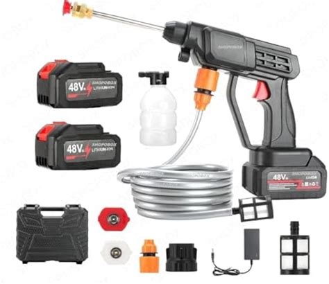 48V Portable Pressure Washer with Rechargeable Double Battery Charging ...
