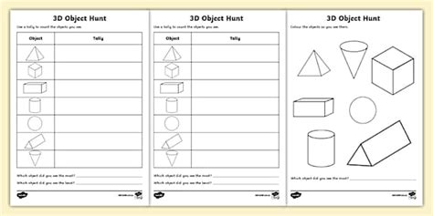 3D Object Hunt Worksheet