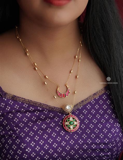 Two Layer Kundan & Kemp Two Layer Necklace – Varsha Designers