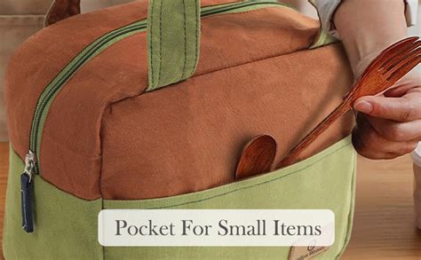 Yellow Weaves 100% Cotton Canvas Lunch Bag Reusable and Washable, Eco ...