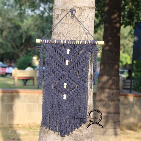 Macrame Kn0ts 24 Inches Boho Macrame Wall Hanging & Wall Decor Macrame ...