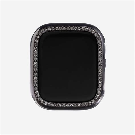 Black Single Halo Crystal Apple Watch Bumper Cases | The Salty Fox