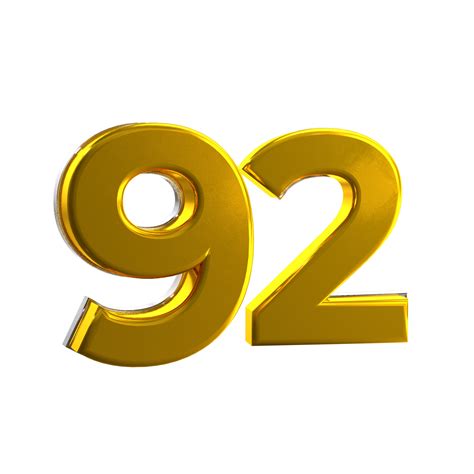 Mental yellow 92 3D Number 11154522 PNG