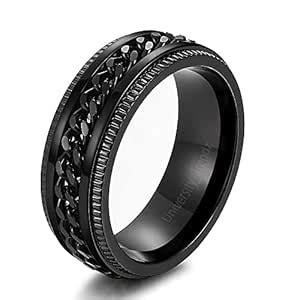University Trendz Black Fidget Spinner Band Rings For Men & Boys - Cool ...