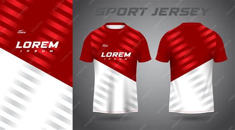 Premium Vector | Red white shirt sport jersey design