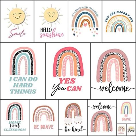 KARTMEN Classroom Decor Bundle, Boho Rainbow Classroom Decor HD Posters ...