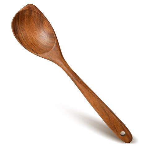 Wooden Spoons For Cooking Natural Premium Teak Wood Corner Spoon ...