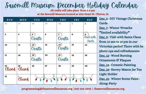 December Holiday Crafts, The Sawmill Museum, Clinton, 5 December 2023 ...
