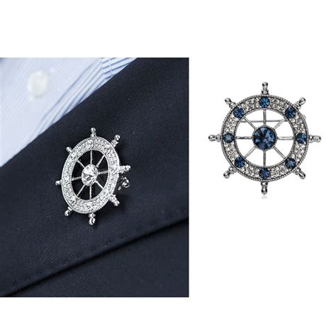 Buy Men's Rudder Brooch Breastpin Lapel Pins Suit Accessory Brooch at ...