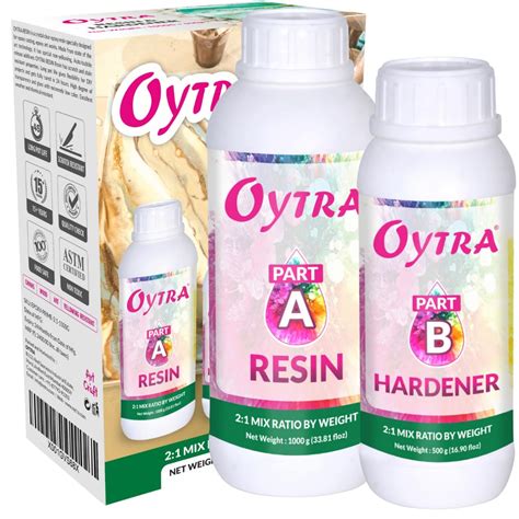 Oytra Resin Art Kit Hardener 1500 Grams Liquid for Craft Beginners ...
