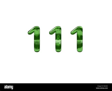 Green Number 111 isolated white background Stock Photo - Alamy