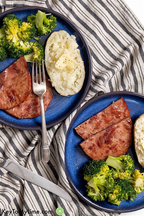 BEST Ham Steak Recipe with Brown Sugar Glaze {VIDEO} - Key To My Lime