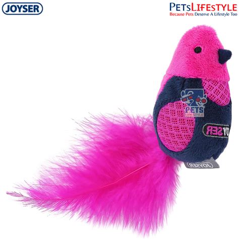 Buy JOYSER Sound Chip Bird with Real Feathers – Pink/Blue | Interactive ...