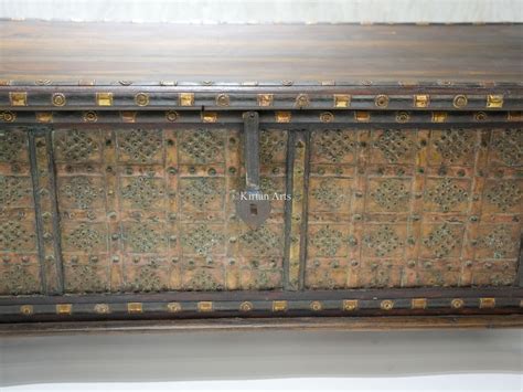 Wooden Chest/Trunk | Brass and Iron | Distress Finish – Kirtan Arts
