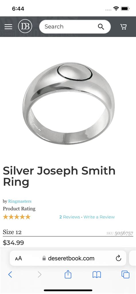 Remember the Joseph Smith ring he supposedly wore because the circle ...