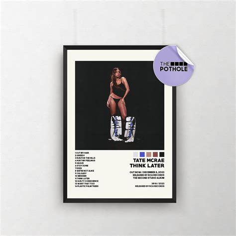 Tate McRae Posters / Think Later Poster / Album Cover Poster sold by ...