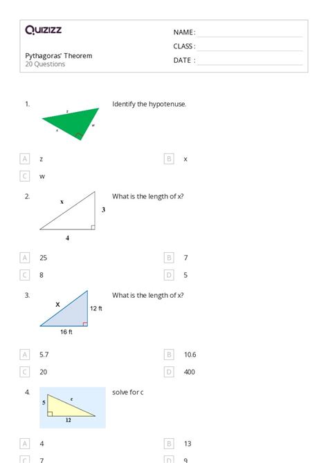 50+ converse pythagoras theorem worksheets for 11th Class on Quizizz ...